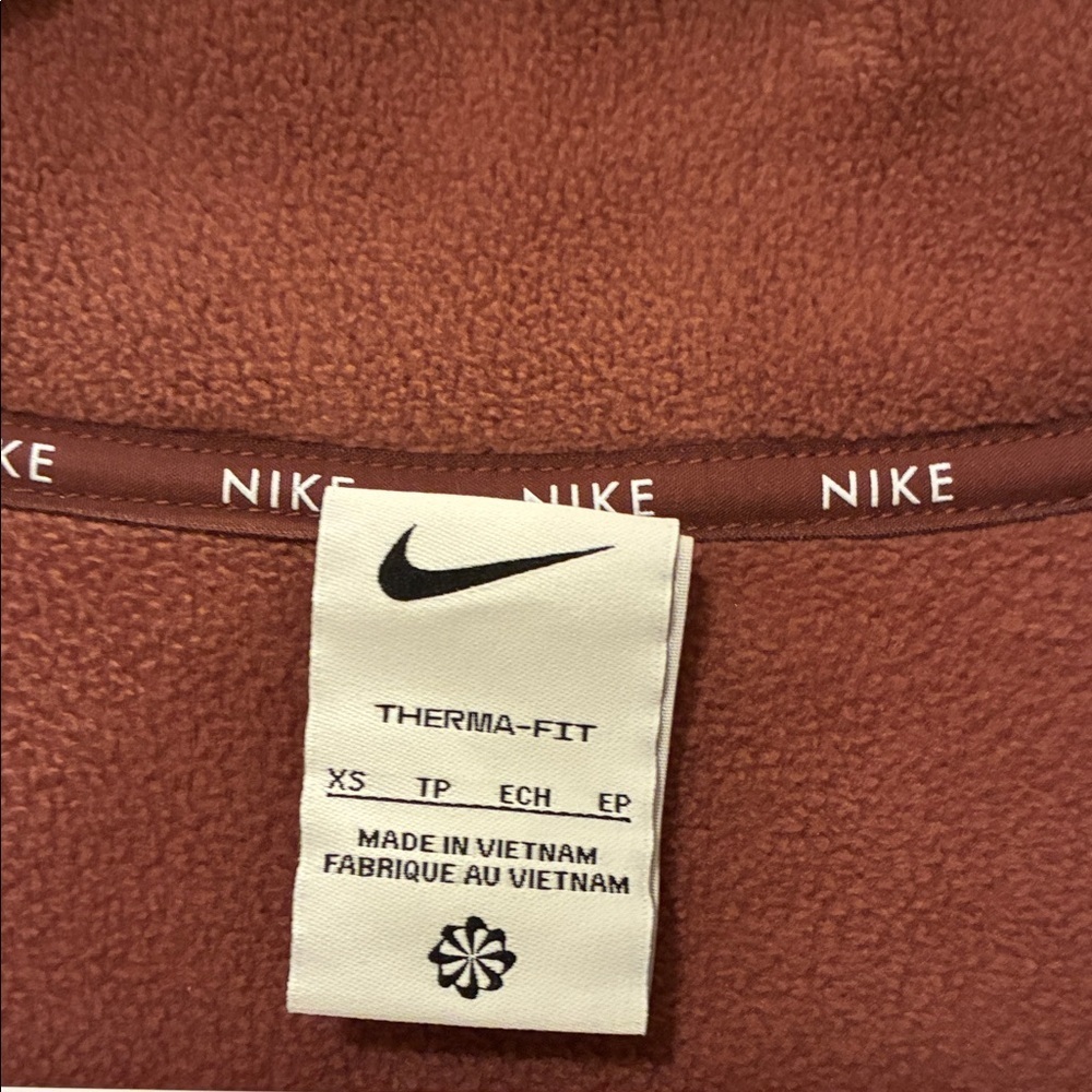 Nike Women's Chocolate Brown Zip-Up Sweatshirt - Picture 3 of 6